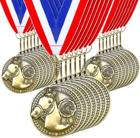 Remuuly 30 Pcs Award Medals Bulk 2'' Gold Trophy Award Winner Metal First Place with Neck Ribbons Award Prize Gift for Tournaments Match Sports Competition Teams Adult in Saudi Arabia
