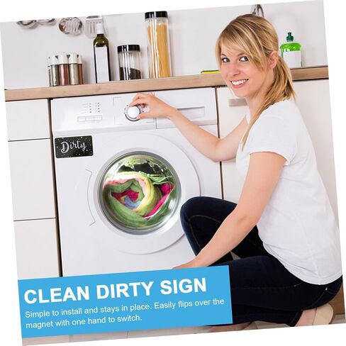 Amosfun Double-Sided Clean Dirty for Dishwasher and Washer Reversible Refrigerator Sign Home Use in Saudi Arabia