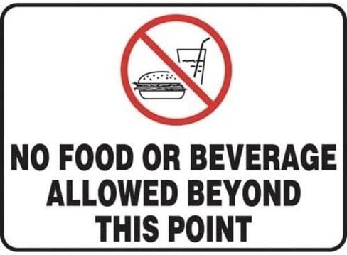SAFETY SIGN NO FOOD OR BEVERAGE ALLOWED, Mfr: MHSK554VS-A in Saudi Arabia