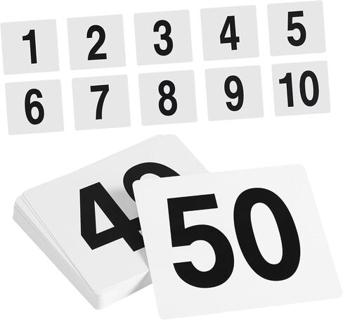 PRETYZOOM 50pcs Reusable Plastic Number Cards Table Signs for Weddings Events Restaurants Easy to Clean Versatile Display for Quick Identification in Kuwait