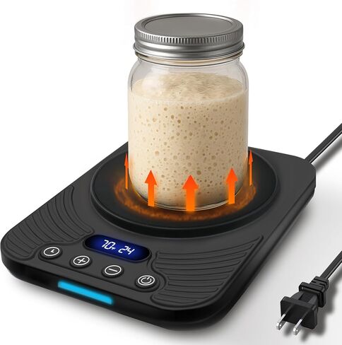 Sourdough Starter Warmer – Precise Thermostat (70-110°F), Intelligent Memory & 24H Timer Function for Home Baking & Fermented Dough (White) in Kuwait