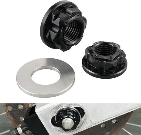 Motorcycle Axle Nut Front Rear Set Aluminum Compatible with YAMAHA YZ85 2002 2003 2004 2005 2006 2007 2008,CNC Machined in Kuwait