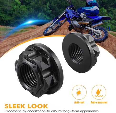 Motorcycle Axle Nut Front Rear Set Aluminum Compatible with YAMAHA YZ85 2002 2003 2004 2005 2006 2007 2008,CNC Machined in Kuwait