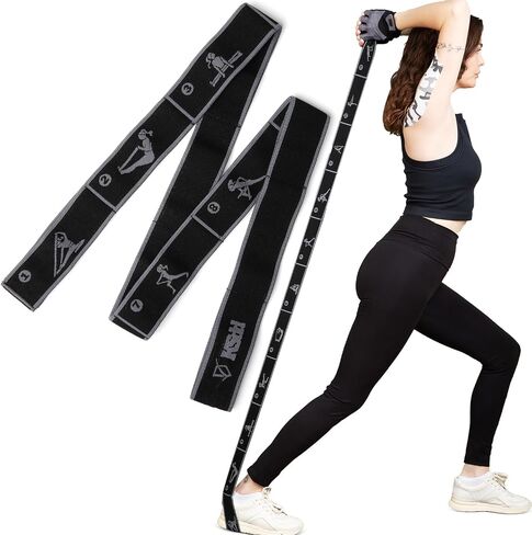 Yoga Strap with Loops for Stretching – Multi-Loop Flexibility Trainer & Physical Therapy Strap Stretch Band, Leg Stretcher & Pilates Stretching Equipment in Saudi Arabia