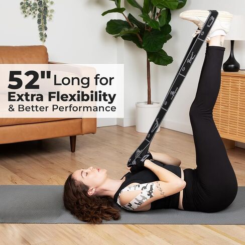 Yoga Strap with Loops for Stretching – Multi-Loop Flexibility Trainer & Physical Therapy Strap Stretch Band, Leg Stretcher & Pilates Stretching Equipment in Saudi Arabia