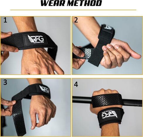 RFG Neoprene رفع الأشرطة للتدريب على الصالة الرياضية - 24 "طول ، 2" عرض - لفات المعصم لرفع الأثق in Kuwait