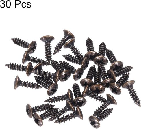 MECCANIXITY 30pcs 3MM Electric Guitar Bass Pickguard Screws Scratch Plate Mounting Screw for SQ TL Guitar, Red Bronze in Kuwait