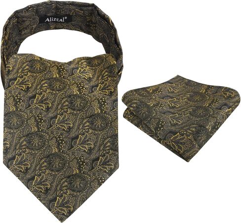 alizeal mens intage circle pattern cravat مجموعة مع مجموعة العنق ذاتية الربط العارضة in Saudi Arabia
