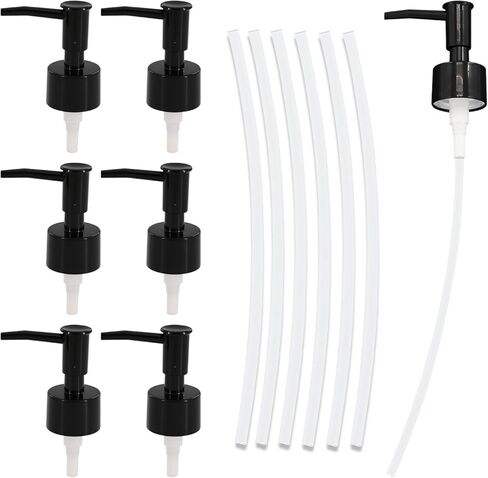 6 Pcs Soap Dispenser Pump, Soap Pump Replacement for Regular Mouth, Reusable, Suitable for Bathroom Kitchen Countertop Ceramic Plastic Glass Bottles, 28/400 Thread Size (Black) in Saudi Arabia