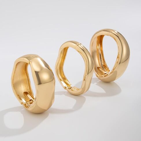 Chunky Gold Bangle Bracelets for Women Trendy Silver Irregular Statement Cuff Bracelets Stack Wide Wire Minimalist Fashion Jewelry in Kuwait