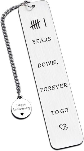 10 Year Anniversary Tin Gifts for Her Him - 10 Years Down & Forever to Go, 10th Anniversary Bookmark Gift for Couples Wife Husband, 10 Year Anniversary Decorations for Wife in Saudi Arabia