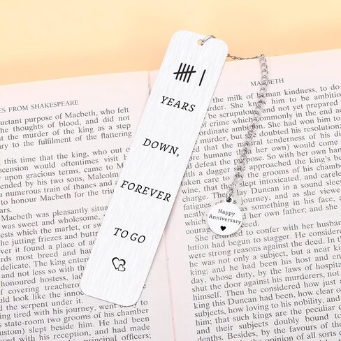 10 Year Anniversary Tin Gifts for Her Him - 10 Years Down & Forever to Go, 10th Anniversary Bookmark Gift for Couples Wife Husband, 10 Year Anniversary Decorations for Wife in Saudi Arabia