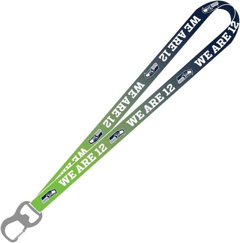 Seattle Seahawks Ombre We Are 12 Lanyard With Bottle Opener, Pro Specialties Group, IncLS0458003, Blue, Small in Saudi Arabia