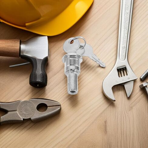 قفل آلة Gumball Doitool: مجموعة واحدة من قفل آلة البيع واستبدال المفتاح ، وتجميع المعادن الآمن ، وموزع الحلوى ، والفضة ، 2.63 × 0.86 بوصة in Kuwait