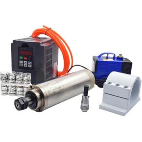 2.2kw ER20 water cooled spindle kit 2.2kw & inverter & 80mm bracket & 80w water pump(380V,3pcs Steel Bearing) in Saudi Arabia