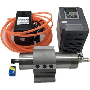 5.5kw 220v ER25 24000 دورة في الدقيقة 125 مم محرك مغزل مبرد بالمياه + 5.5kw VFD + 75W مجموعة مضخة المياه in Kuwait