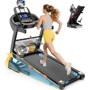 5.0 حصان مطحنة قابلة للطي للمنزل مع ميل 15 ٪ ، 400 رطل من طحوط طاحونة للتمرين ، 0.6-10 ميل في الساعة ، التحكم في التطبيق ، امتصاص الصدمات ، آمنة وهادئة in Kuwait