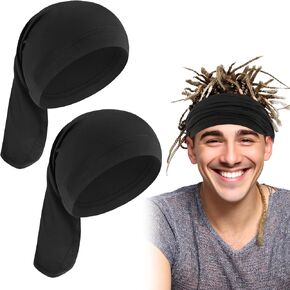 2 PCS DREADLOCK CAP مرنة LOC CAP طويلة الرأس أنبوب الرأس غطاء رأس التفاف نوم غطاء للشعر الكامل ، الرجال إكسسوارات الشعر نساء in Kuwait