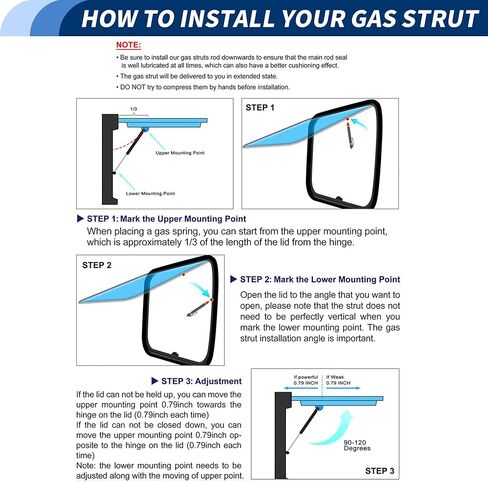 12 بوصة 35IB/156N/16 كجم من الينابيع الغازية ، 12 "دعامات غاز الدعم هيدروليكي مربع أدوات مربع تخزين مربع مربع مربع مربع ، 2 أجهزة كمبيوتر ، أسود in Kuwait