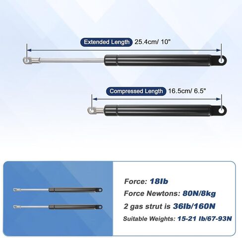 12 بوصة 35IB/156N/16 كجم من الينابيع الغازية ، 12 "دعامات غاز الدعم هيدروليكي مربع أدوات مربع تخزين مربع مربع مربع مربع ، 2 أجهزة كمبيوتر ، أسود in Kuwait