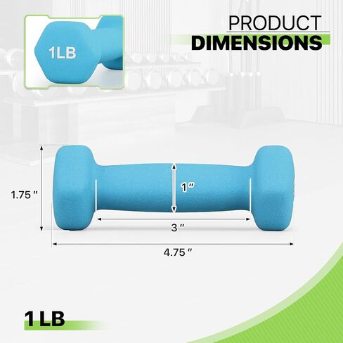 Neoprene Coated Dumbbell Hand Weights Set – 1LB, 2LB, 3LB, 5LB Pairs for Strength Training and Home Workouts, Hex Shape for Stability and Non-Slip Grip in Saudi Arabia