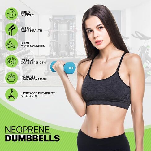 Neoprene Coated Dumbbell Hand Weights Set – 1LB, 2LB, 3LB, 5LB Pairs for Strength Training and Home Workouts, Hex Shape for Stability and Non-Slip Grip in Saudi Arabia