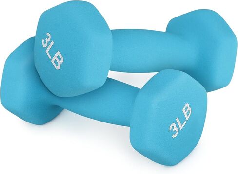 Neoprene Coated Dumbbell Hand Weights Set – 1LB, 2LB, 3LB, 5LB Pairs for Strength Training and Home Workouts, Hex Shape for Stability and Non-Slip Grip in Saudi Arabia