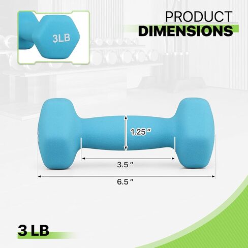 Neoprene Coated Dumbbell Hand Weights Set – 1LB, 2LB, 3LB, 5LB Pairs for Strength Training and Home Workouts, Hex Shape for Stability and Non-Slip Grip in Saudi Arabia