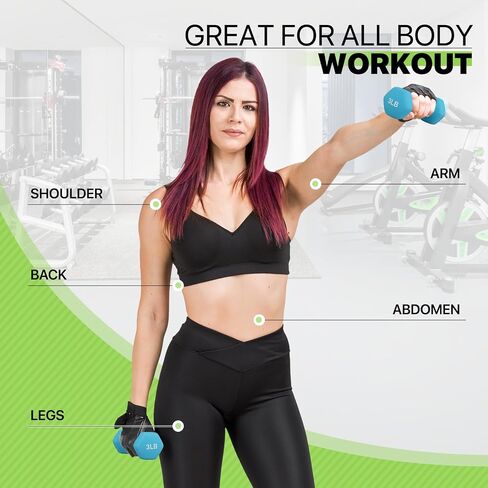 Neoprene Coated Dumbbell Hand Weights Set – 1LB, 2LB, 3LB, 5LB Pairs for Strength Training and Home Workouts, Hex Shape for Stability and Non-Slip Grip in Saudi Arabia