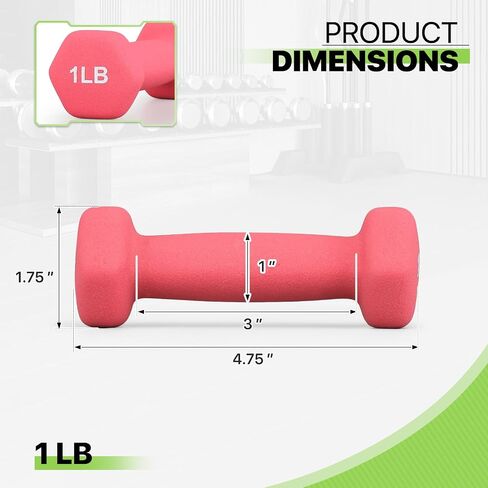 Neoprene Coated Dumbbell Hand Weights Set – 1LB, 2LB, 3LB, 5LB Pairs for Strength Training and Home Workouts, Hex Shape for Stability and Non-Slip Grip in Saudi Arabia