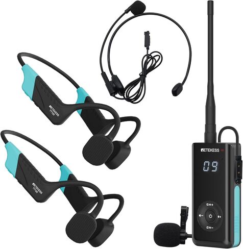 RETEKESS TT120 COMMATION COMMIATOR ، IP68 سماعات السباحة المقاومة للماء ، توصيل العظام ، 120 متر ، وحدة الاتصال اللاسلكية تحت الماء لتدريب السباحة (1 جهاز الإرسال 5 مستقبلات) in Kuwait