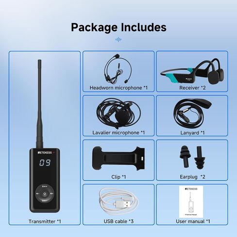 RETEKESS TT120 COMMATION COMMIATOR ، IP68 سماعات السباحة المقاومة للماء ، توصيل العظام ، 120 متر ، وحدة الاتصال اللاسلكية تحت الماء لتدريب السباحة (1 جهاز الإرسال 5 مستقبلات) in Kuwait