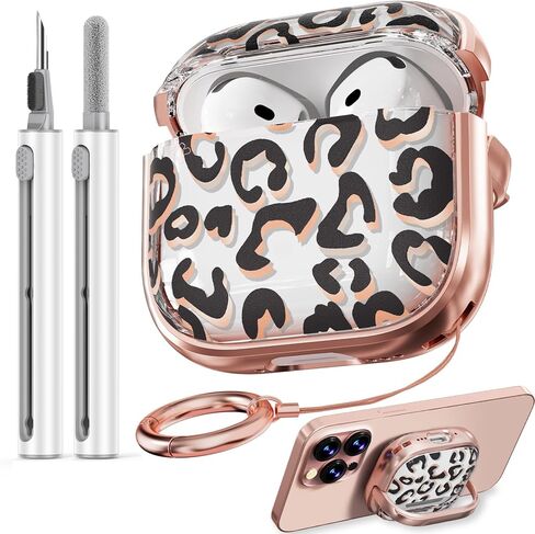 with Safety Lock for AirPods 4 Case 2024,Cute Floral for AirPods 4th Generation Case,Air Pod 4 Cases for Women Girly, Purple Gold Marble in Kuwait