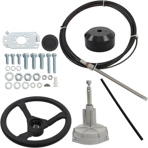 GXYWADY 12 Feet Boat Rotary Outboard Steering System with 12 Steering Cable Replacement for Yamaha Suzuki Mercury in Saudi Arabia