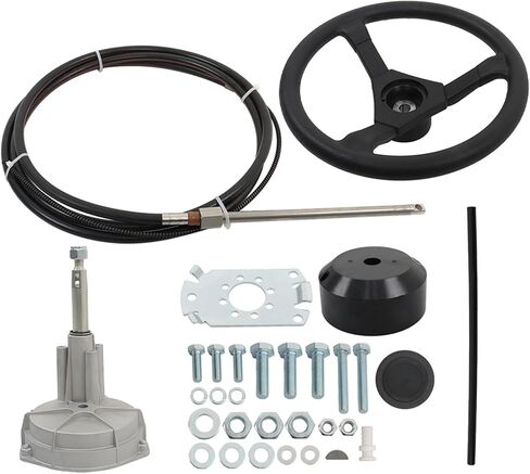 GXYWADY 12 Feet Boat Rotary Outboard Steering System with 12 Steering Cable Replacement for Yamaha Suzuki Mercury in Saudi Arabia