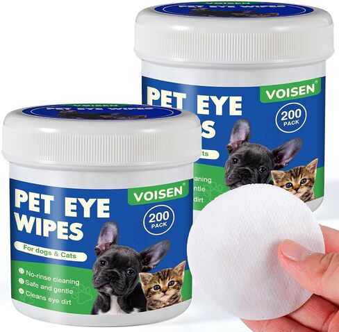 VOISEN 48 Pcs Pet Glove Wipes for Dogs and Cats, Cleaning & Deodorizing Bathing Grooming Wipes,Unscented Thick Nourish Fur Glove Wipes for Pet Dry Cleaning,Daily Care and Travel in Kuwait