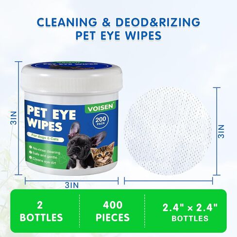 VOISEN 48 Pcs Pet Glove Wipes for Dogs and Cats, Cleaning & Deodorizing Bathing Grooming Wipes,Unscented Thick Nourish Fur Glove Wipes for Pet Dry Cleaning,Daily Care and Travel in Kuwait