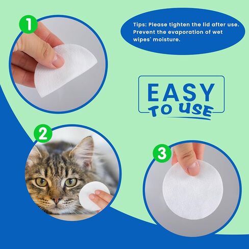 VOISEN 48 Pcs Pet Glove Wipes for Dogs and Cats, Cleaning & Deodorizing Bathing Grooming Wipes,Unscented Thick Nourish Fur Glove Wipes for Pet Dry Cleaning,Daily Care and Travel in Kuwait