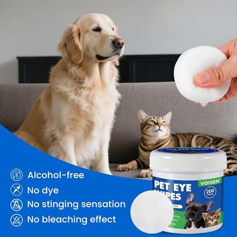 VOISEN 48 Pcs Pet Glove Wipes for Dogs and Cats, Cleaning & Deodorizing Bathing Grooming Wipes,Unscented Thick Nourish Fur Glove Wipes for Pet Dry Cleaning,Daily Care and Travel in Kuwait
