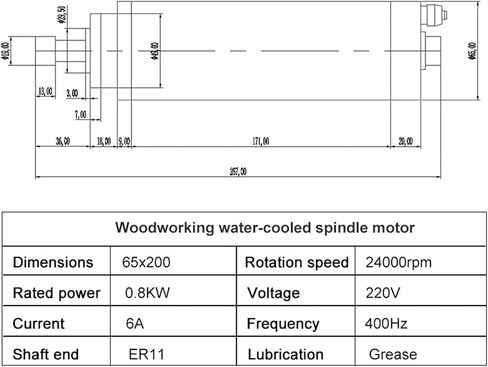 800W محرك المغزل المبرد بالمياه ER11 Chuck 220V 380V (800W 220V) in Saudi Arabia