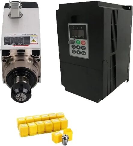 7.5KW 10HP 220V Square Spindle Motor Air Cooled 4 Bearings + 7.5kw VFD Inverter + ER32 Chuck Kit in Saudi Arabia
