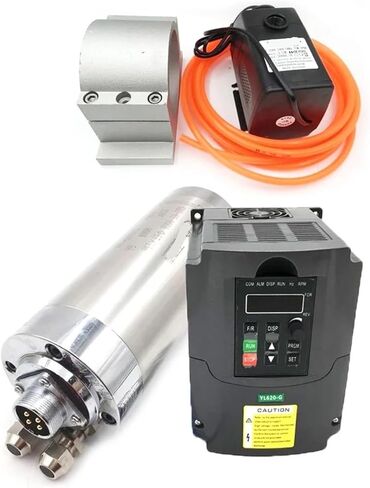 220v 3.7kw 3700W 100 مم محرك مغزل ER20 +4KW العاكس VFD +75W مجموعة مضخة المياه 24000 دورة في الدقيقة in Kuwait