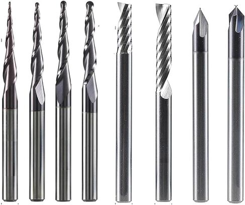 3.175mm 6.35mm 6 مم شانك CNC CANC Carbide نقش البتات طحن قطع الأعمال الخشبية مجموعة أجهزة التوجيه لنحت أدوات الخشب (6 مم set-2-6pcs) in Kuwait