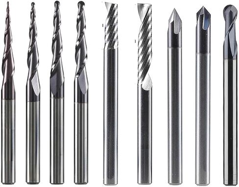3.175mm 6.35mm 6 مم شانك CNC CANC Carbide نقش البتات طحن قطع الأعمال الخشبية مجموعة أجهزة التوجيه لنحت أدوات الخشب (6 مم set-2-6pcs) in Kuwait