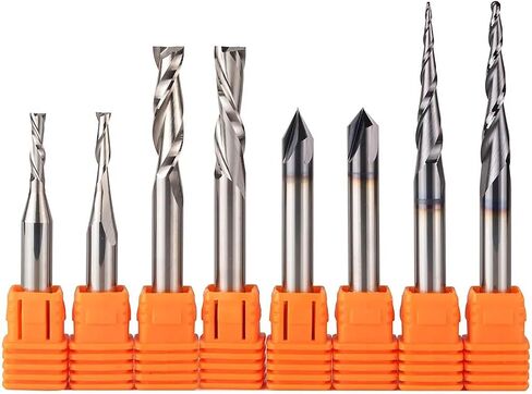 3.175mm 6.35mm 6 مم شانك CNC CANC Carbide نقش البتات طحن قطع الأعمال الخشبية مجموعة أجهزة التوجيه لنحت أدوات الخشب (6 مم set-2-6pcs) in Kuwait