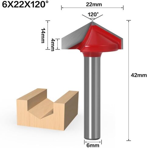 6mm Shank V Bit CNC Solid Carbide End Mill Tungsten Steel Woodworking Milling Cutter 3D Wood MDF Router Bit 60 90 120 150 Degrees(15) in Kuwait