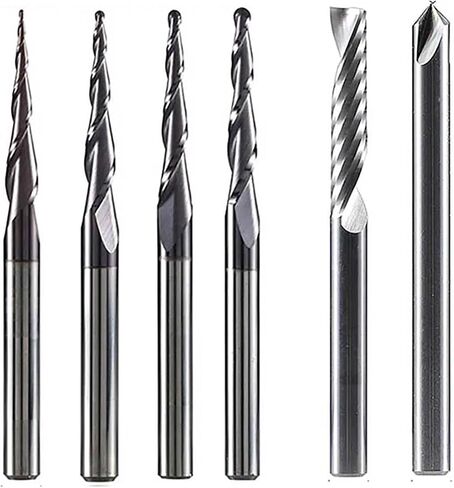 3.175mm 6.35mm 6 مم شانك CNC CANC Carbide نقش البتات طحن قطع الأعمال الخشبية مجموعة أجهزة التوجيه لنحت أدوات الخشب (6 مم set-2-6pcs) in Kuwait