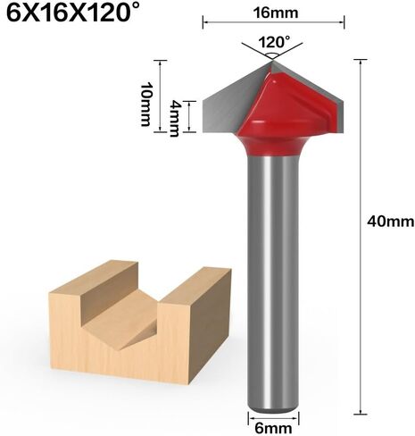 6mm Shank V Bit CNC Solid Carbide End Mill Tungsten Steel Woodworking Milling Cutter 3D Wood MDF Router Bit 60 90 120 150 Degrees(15) in Kuwait