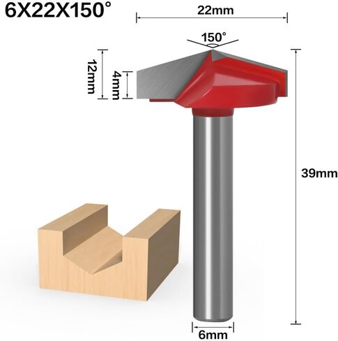 6mm Shank V Bit CNC Solid Carbide End Mill Tungsten Steel Woodworking Milling Cutter 3D Wood MDF Router Bit 60 90 120 150 Degrees(15) in Kuwait