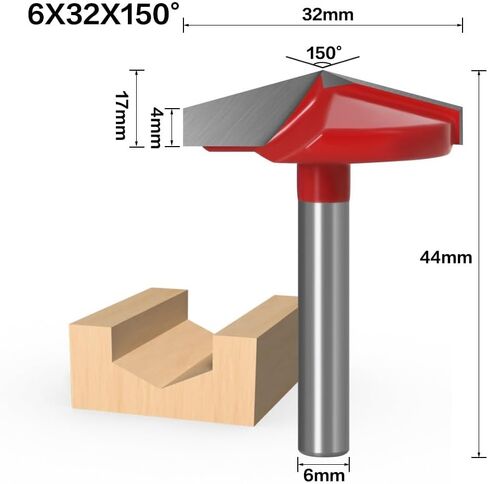 6mm Shank V Bit CNC Solid Carbide End Mill Tungsten Steel Woodworking Milling Cutter 3D Wood MDF Router Bit 60 90 120 150 Degrees(15) in Kuwait